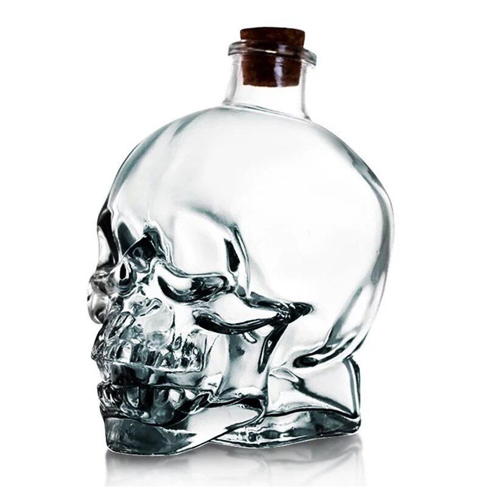 skull shaped wine bottle