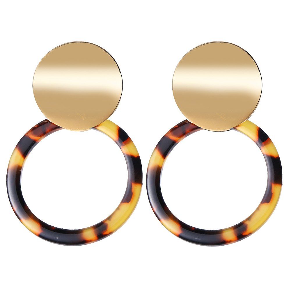 

Fashion Acrylic Leopard Circle Earrings