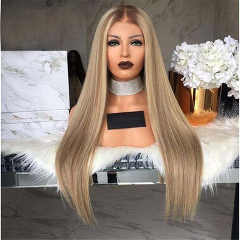 

Women'S Wigs with Long Straight Hair Wig Dyed Gradient Wig Set, Multi-b