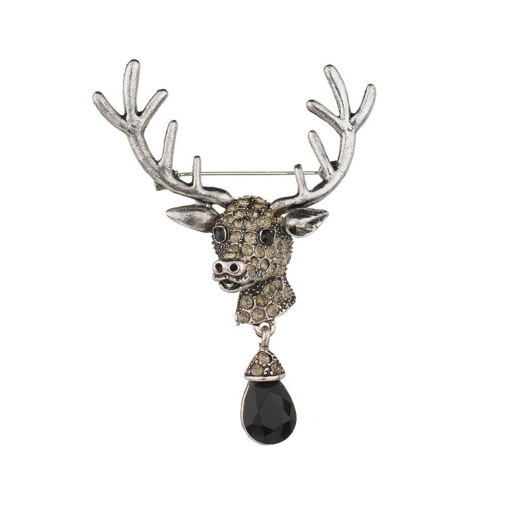 

Fashion Creative Deer Head Brooch Commemorative Gift, Silver