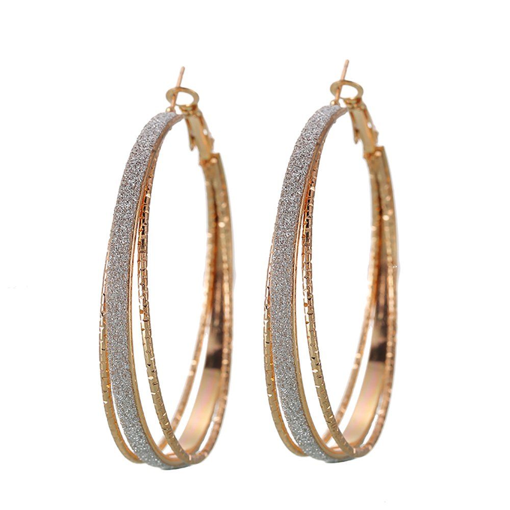 

Vintage Gold Multi-Layer Hoop Earrings Are Great for Party Jewelry, Multi-d