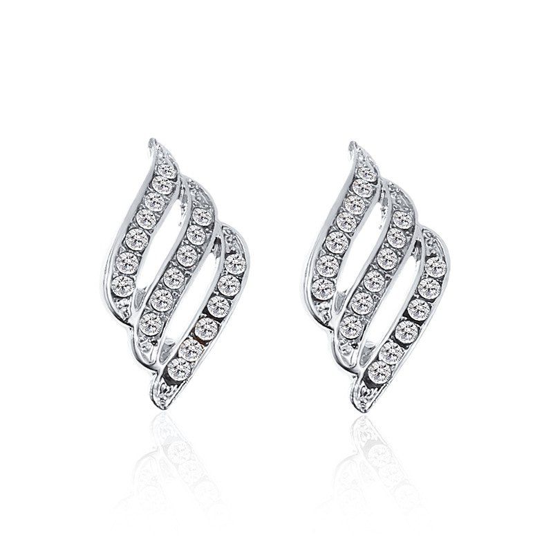 

Fashion OL Angel Wings Stud Earrings, Silver