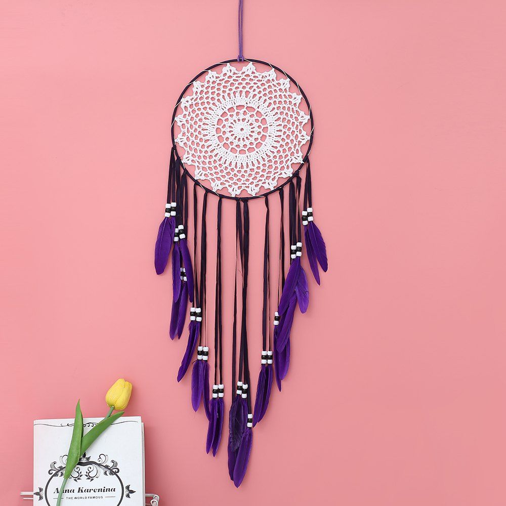 

Dreamcatcher Wall Hanging Decoration Ornament Gifts Dream Catcher Home Decor, Purple amethyst;white;purple;yellow