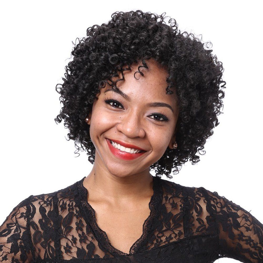 40 Off Buckle Net Black Wig Chemical Fiber Little Curls Set Of