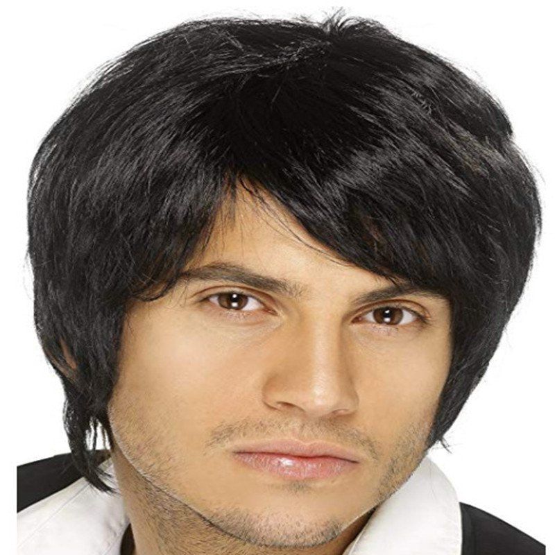 38 Vyjti Black Muzhskoj Parik S Korotkimi Volosami Muzhskaya Pricheska Pushistoe Krasivoe Lico Rosegal Russia