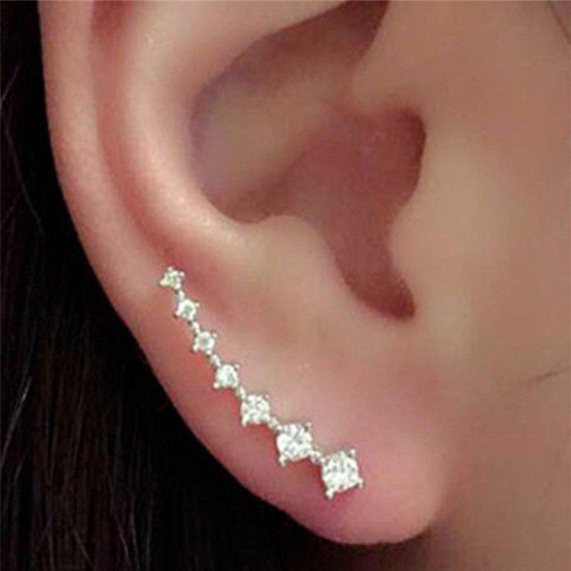 

Temperament Women's Sweet Beauty Beidou Seven Star Earrings, Silver