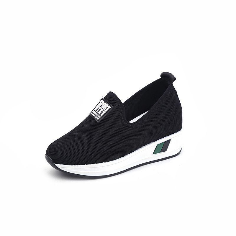 Comfortable WomenS Single Shoes with Thick Bottom, Black