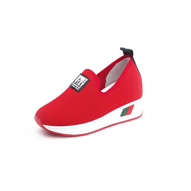 

Comfortable WomenS Single Shoes with Thick Bottom, Red