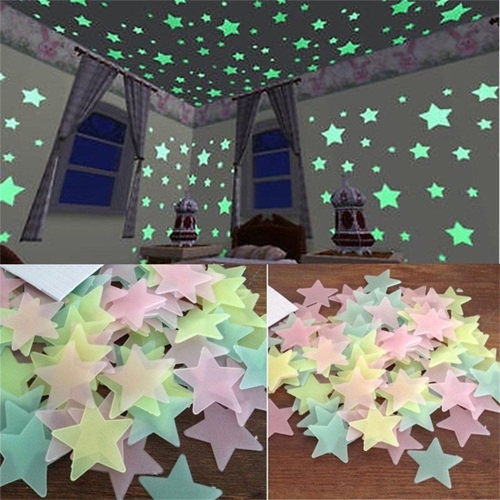 100PCS Night Star Wall Sticks to Children's Rooms and Living Room Decorations thumbnail