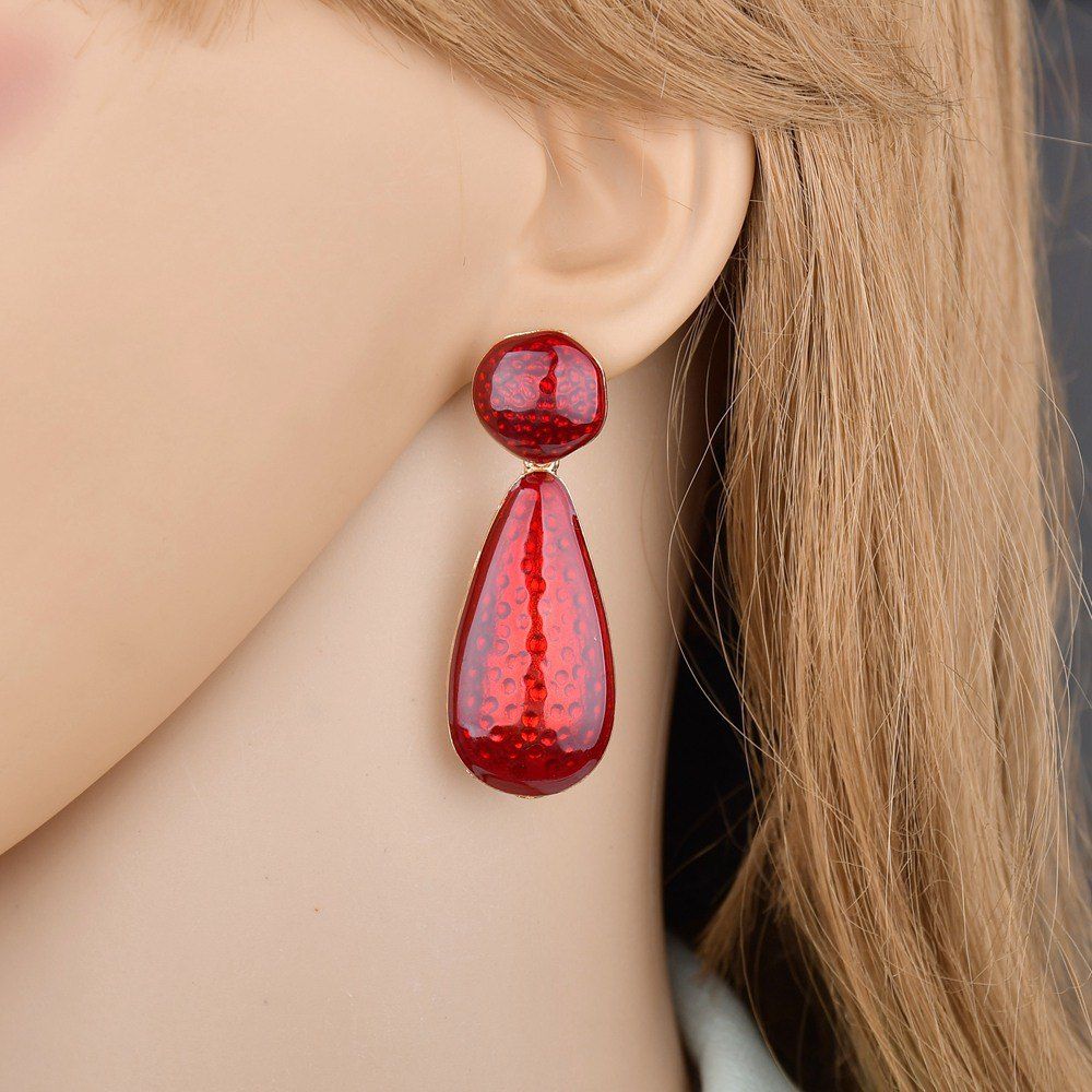 

Exaggerated Personality Red Drop Pendant Earrings