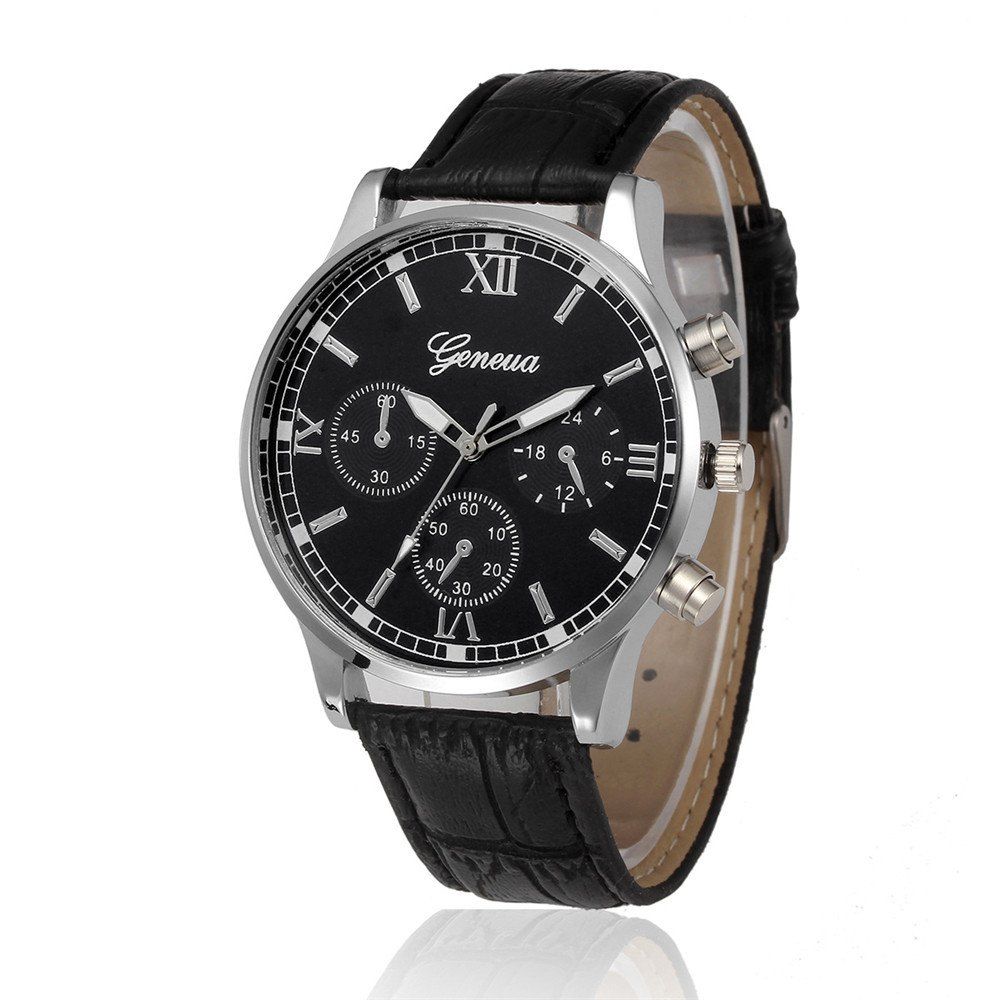 

GENEVA Men Fashion Strap Quartz Watch, Multi-a