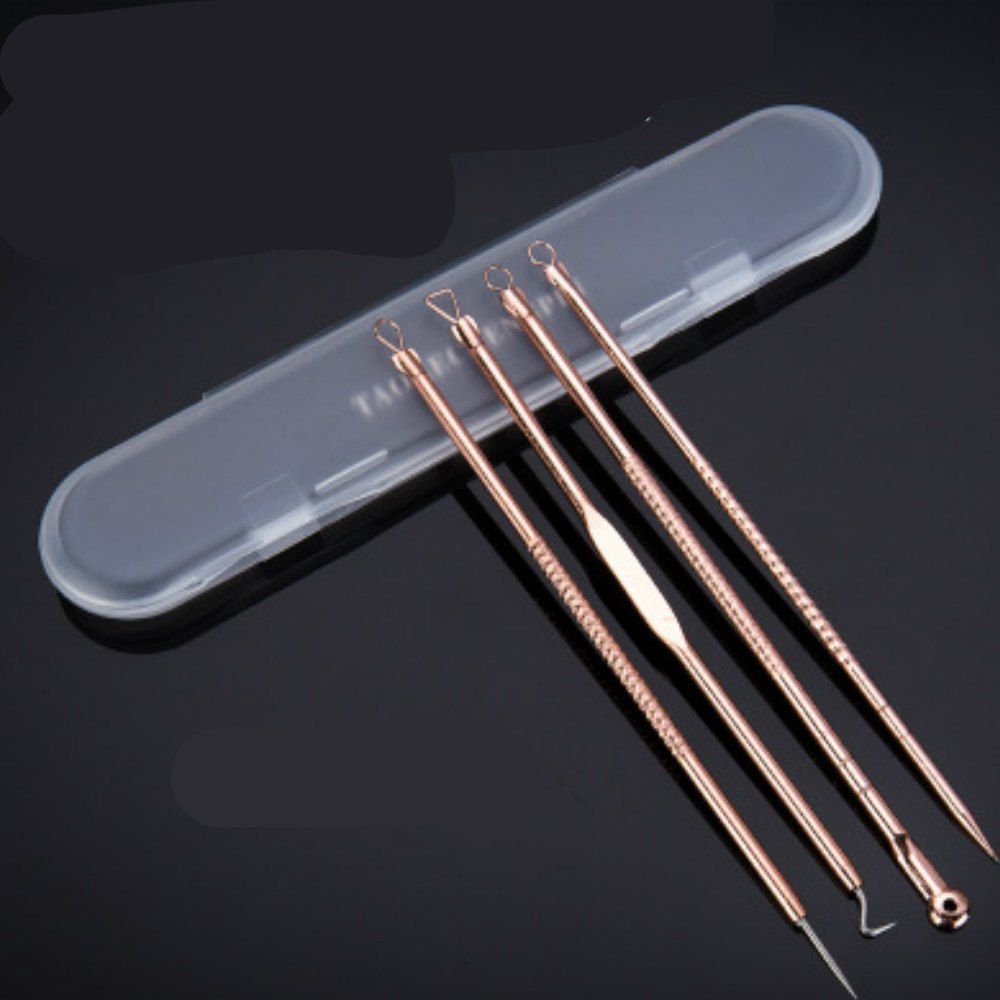 

Four Sets of Stainless Steel Acne Needle, Champagne gold