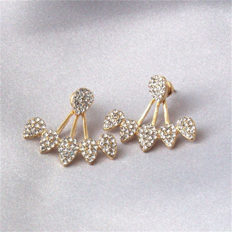 

Elegant Fashion Lady's Water Drop Split Ear Nail, Gold
