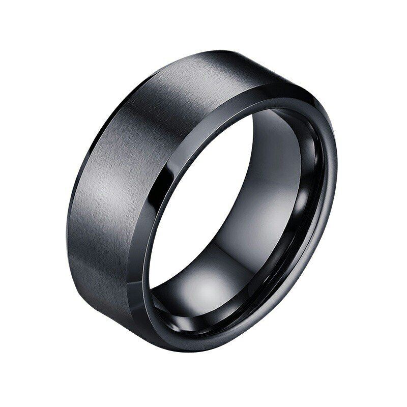 

Fashionable Stainless Steel Matte Ring for Women for Men, Black