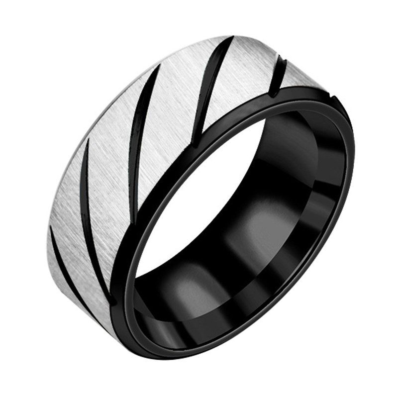

Fashion Titanium Steel Ring Mirror Polishting Ring Engagement High-Quality Ring, Black