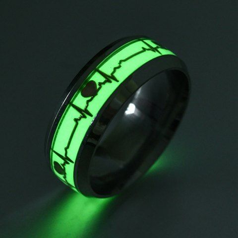 

Luminous Heartbeat Ring Stainless Steel Wedding Rings for Men Women Lovers Gift, Gold