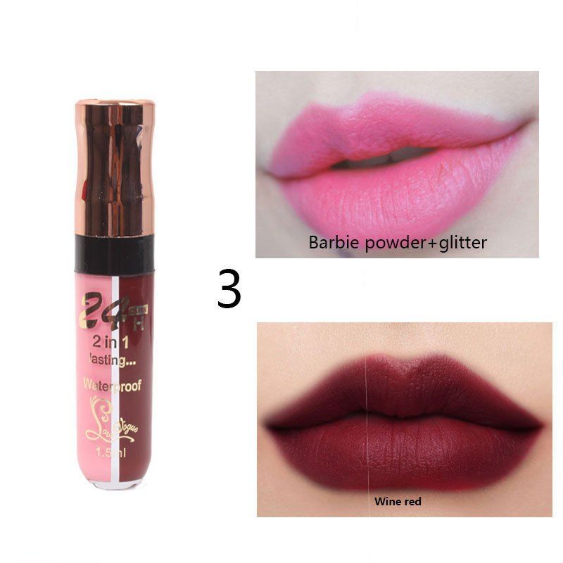 

Two-Color Matt Non-Stick Cup Lip Gloss, Cherry red