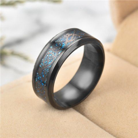 

Fashion Carbon Ring Men'S Ring Stainless Steel Domineering Ring, Black