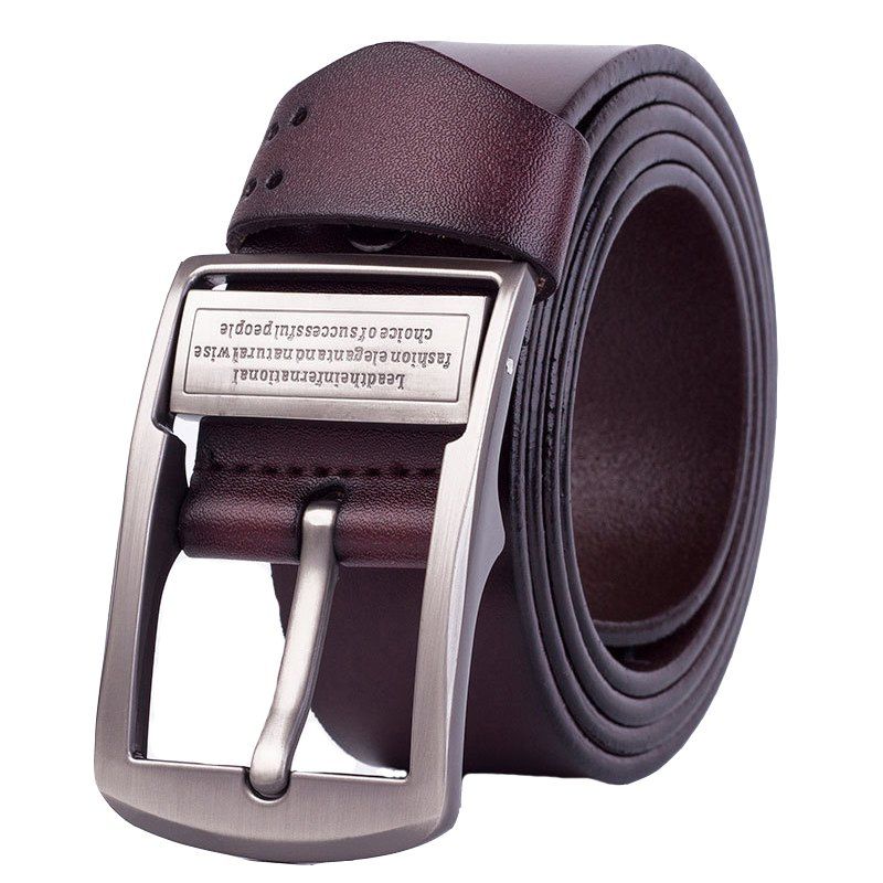 

Fashion High Quality Letter Leather for Jeans Cow Belt, Deep coffee