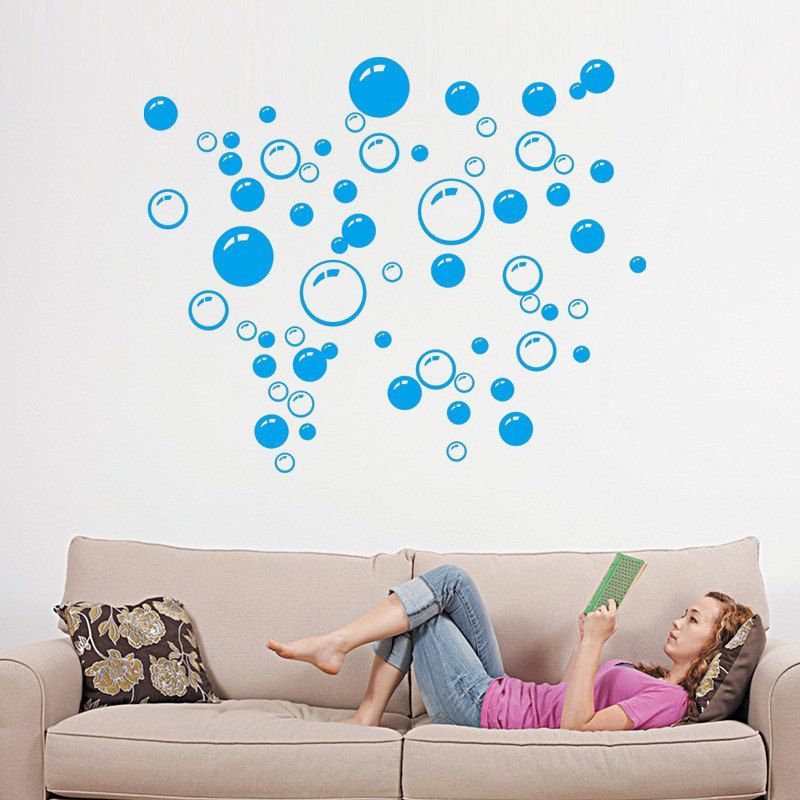 

Fashion Circle Removable PVC Wall Sticker, Sky blue
