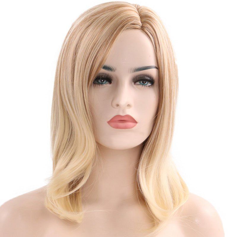 

The Distribution Type Smooth Straight Medium Long Wig, Champagne gold