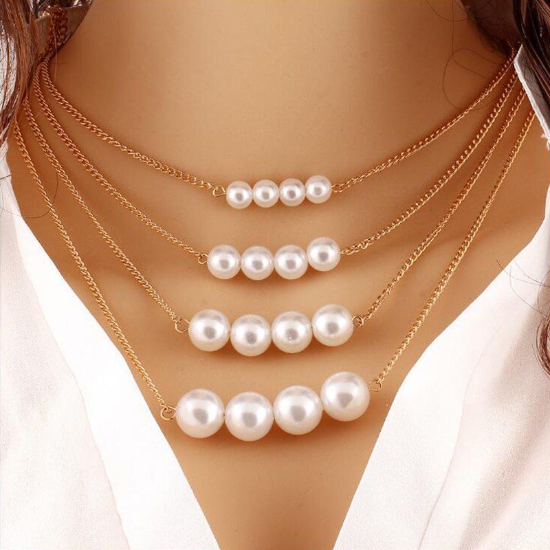 

Ladies Fashion Multi-Layer Necklace, Gold