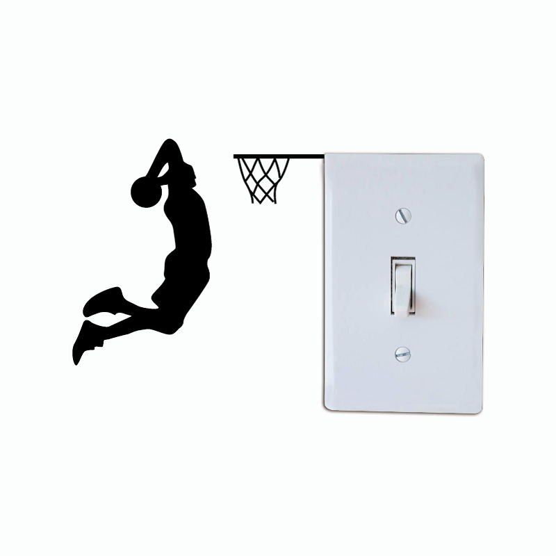 

Movie Silhouette Decal Switch Sticker Cartoon Wall Decal Kids Room Home Decor, Black
