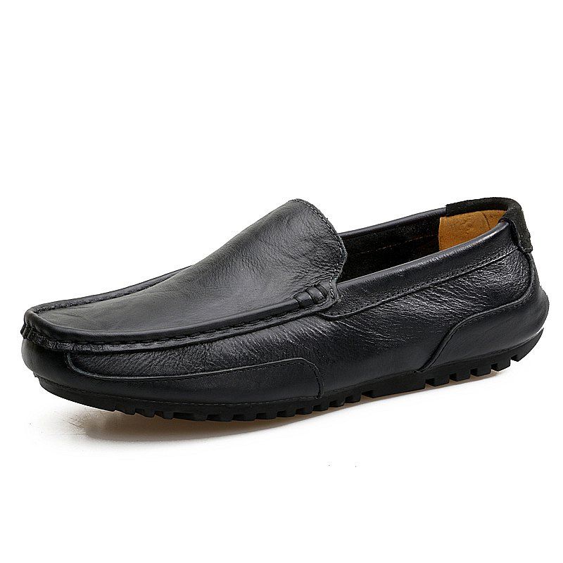 

Men'S Leather Shoes Flat Leather Leather Shoes, Black