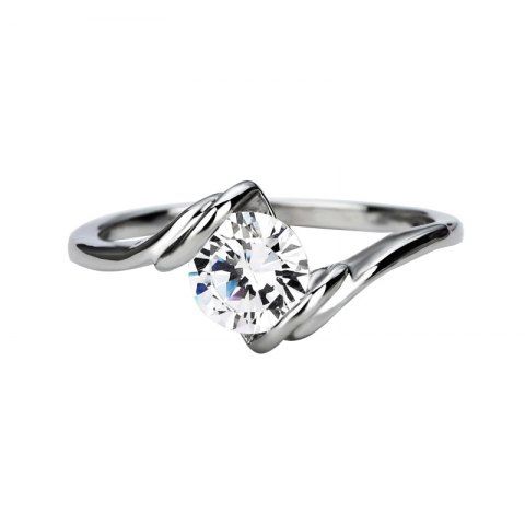 

Simple Artificial Diamond Heart-Shaped Crystal Zircon Wedding Ring, Silver