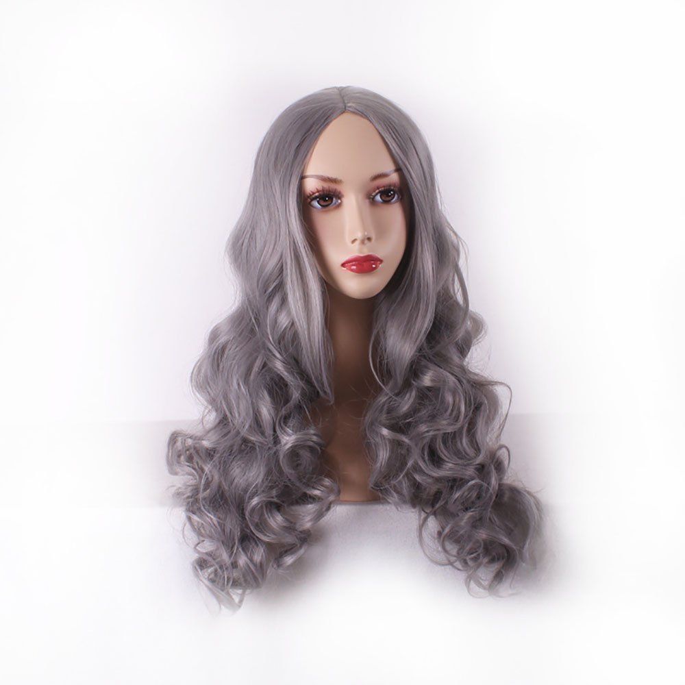 [35 OFF] Stylish New Granny Grey Long Curly Wig Rosegal