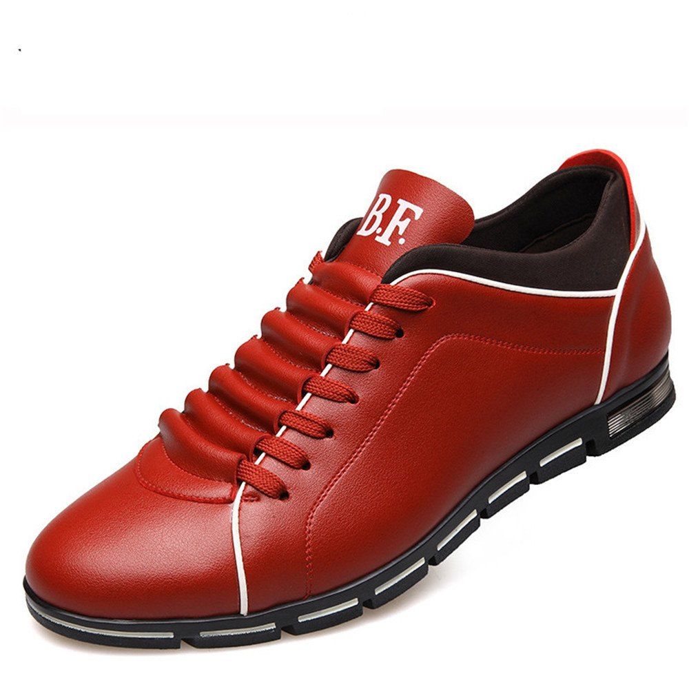 

Men Casual Shoes Fashion Leather Shoes for Men Summer, Lava red