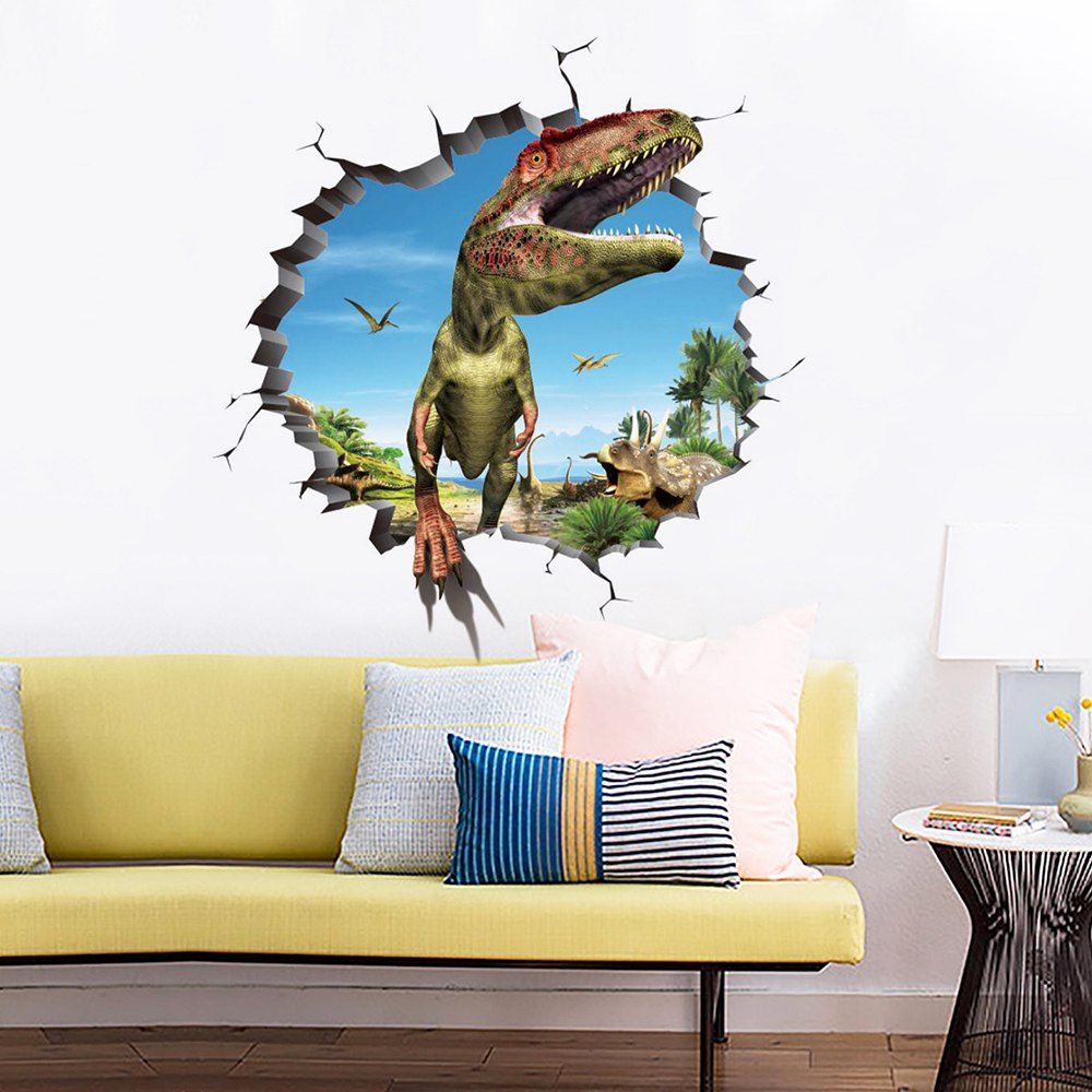 

Cartoon 3D Dinosaur Removable Waterproof PVC Wall Sticker for Home Decoration, Multi