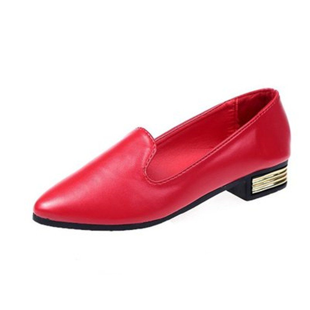 

Spring Fashion Tip Bean Shoes, Red