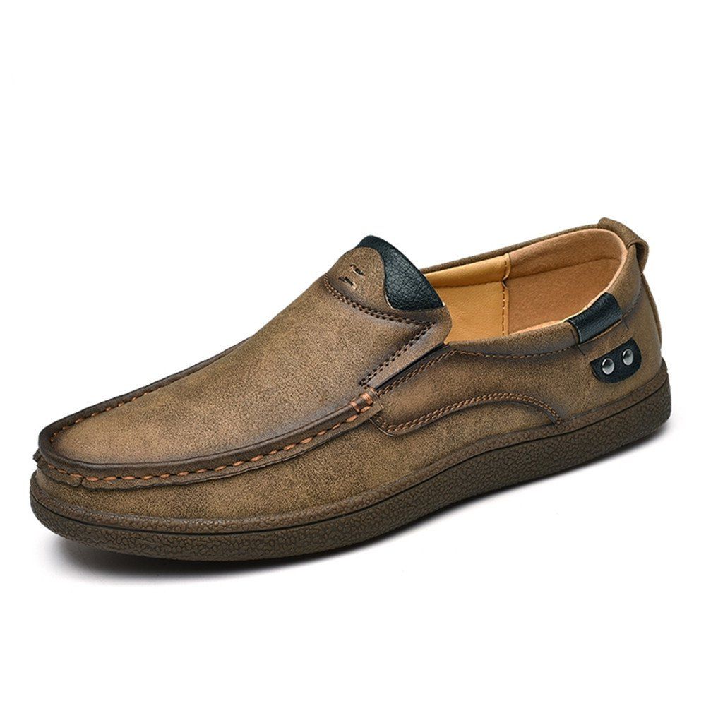 

Men Shoes Leather Casual Men Shoes Male, Oak brown