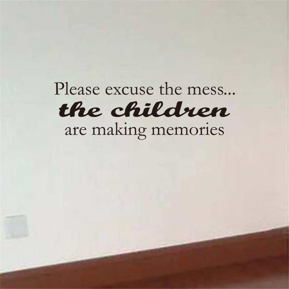 

Please Excuse The Mess Art Apothegm Home Decal Wall Sticker, Black