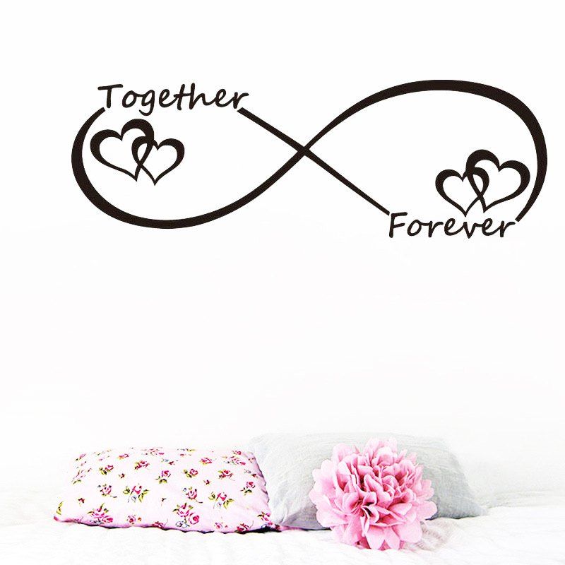 

Together Forever Removable Waterproof PVC Wall Sticker for Home, Black