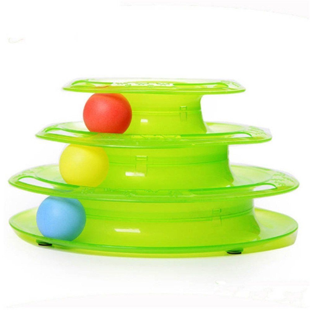 

Funny Pet Cat Intelligence Three-layer Play Disc Ball Toy, Green