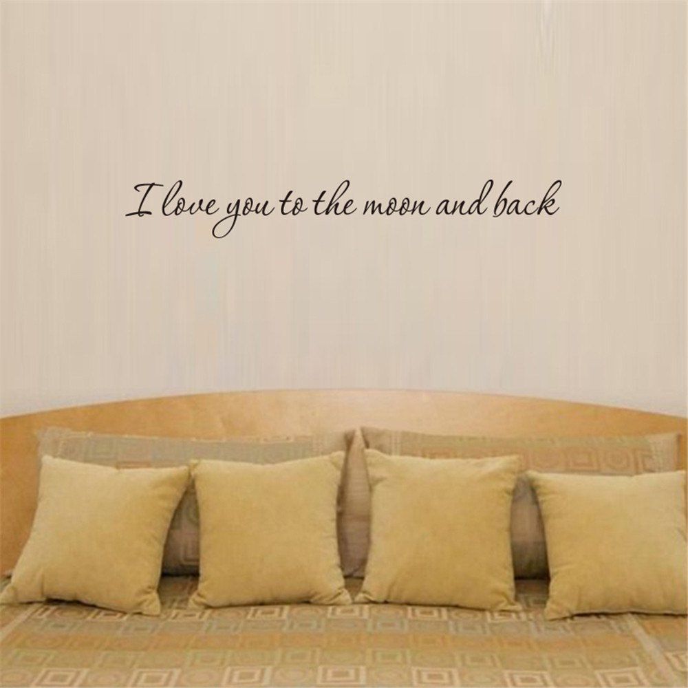 

I Love You To The Moon and Back Art Apothegm Home Decal Wall Sticker, Black