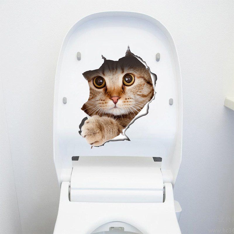 

Lovely Cat Removable Toilet PVC Wall Sticker, Multi