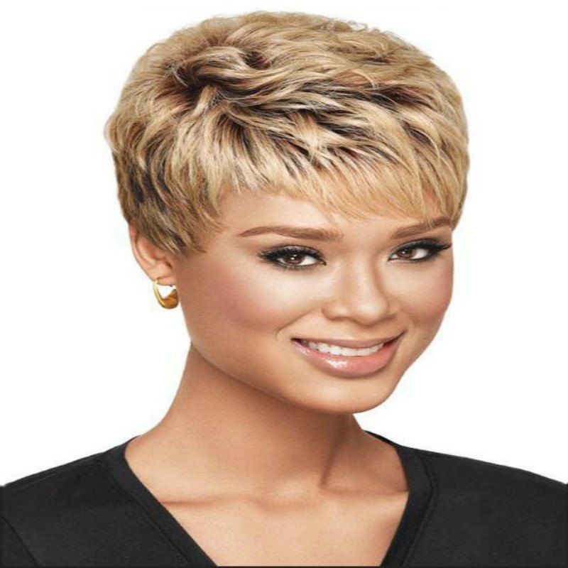 

Female Short Hair Fluffy Short Hair High Temperature Silk, Multi-a