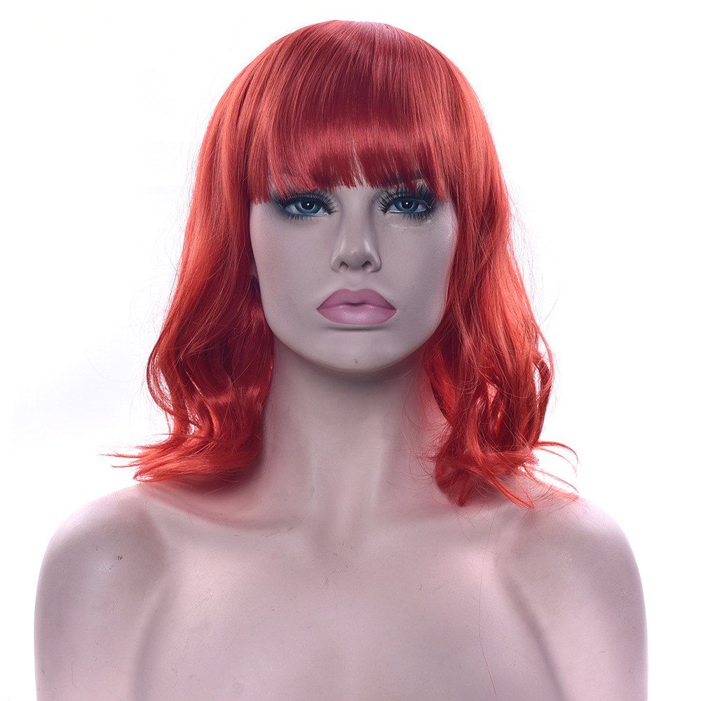 

Wig Qi Liu Hai Wig Short Curly Hair Long Curly Hair, Red