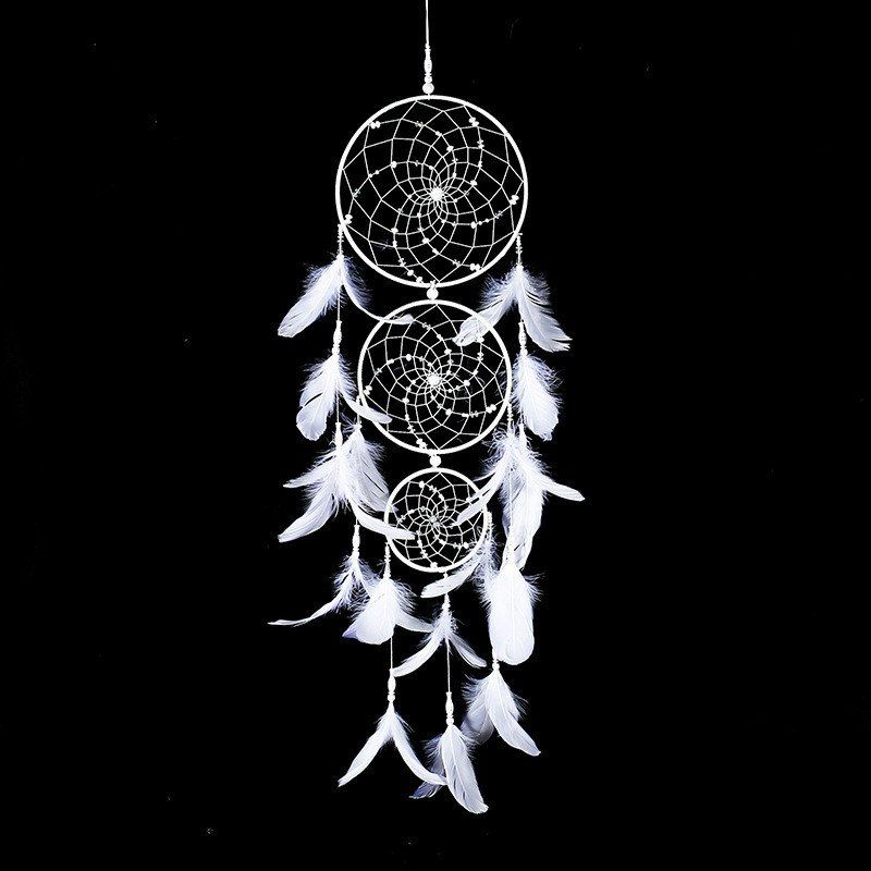 

Oversized White 3 Ring Dream Catcher Pendant Wedding Supplies