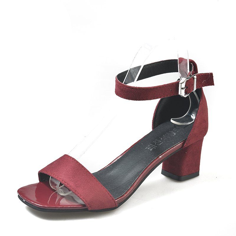 

A One-Piece Buckle of Fashion High-Heeled Sandals, Red