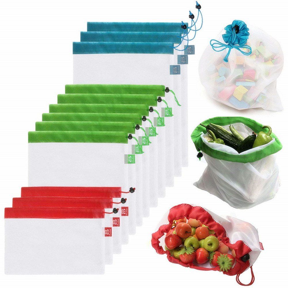 

Fruit and Vegetable Storage Mesh Bag 12pcs, Multi-a