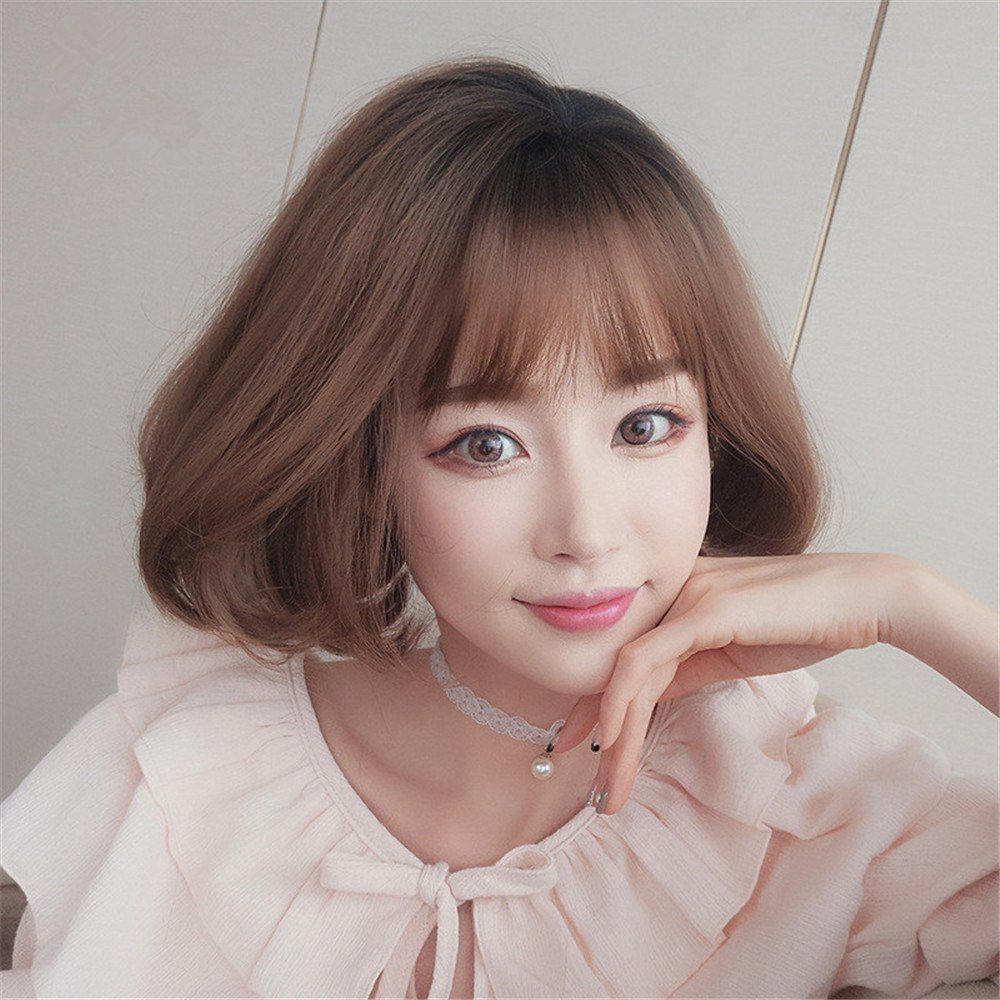 

Wig Female New Wave Head Short Hair Realistic Fashion Personality Fluffy, #002