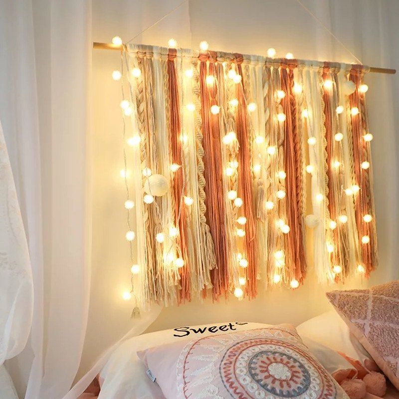 

LED Dandelion Fur Ball String Light for Wedding Holiday Decoration, Warm white