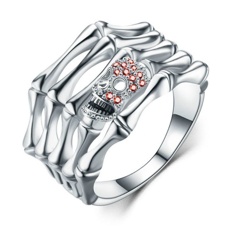 

Fashion Silver Skull Hand Bone Gothic Wedding Ring