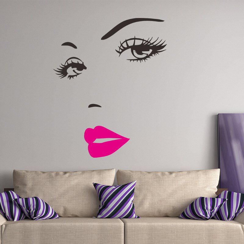 

Sexy Eyelashes Goddess Living Room Bedroom Background Foreign Trade Wall Sticker, Multi-b