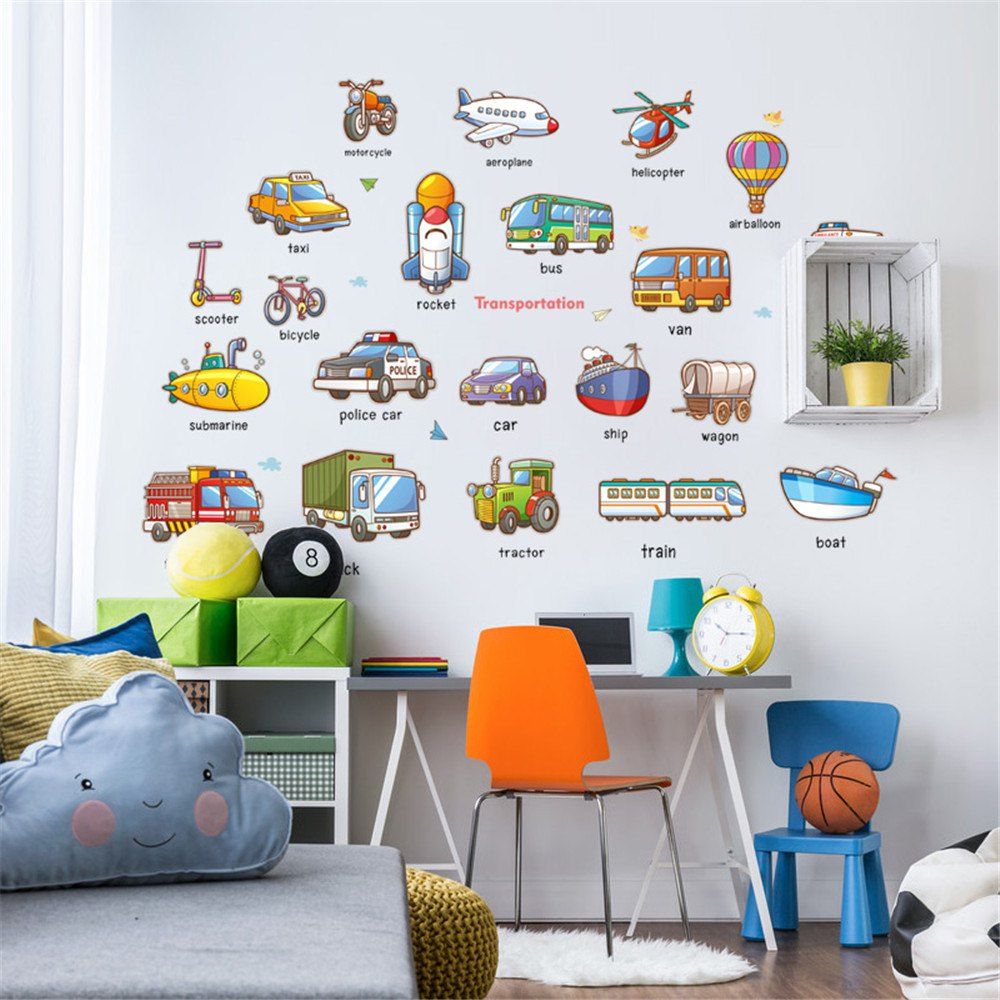 

Cartoon Aircraft Hot Balloon Logo Sticker for Children'S Room Wall Decoration, Multi-a