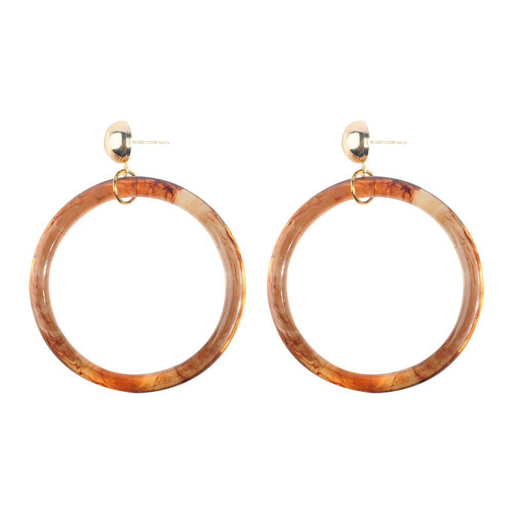 

Geometric Hawksbill Acrylic Sheet Resin Earrings, Brown